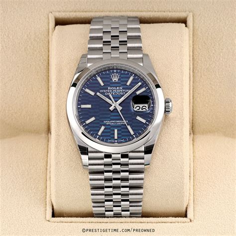 rolex datejust blue 36 used|Rolex Datejust 36mm for sale.